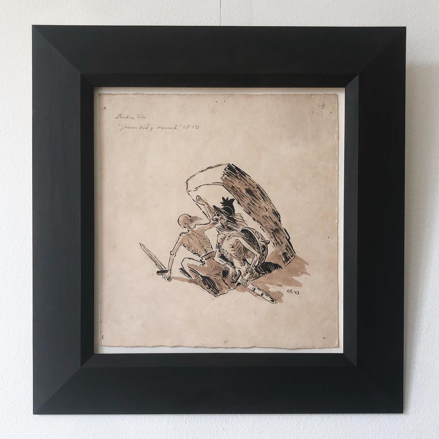 Ossian Elgström, tusch och akvarell på papper